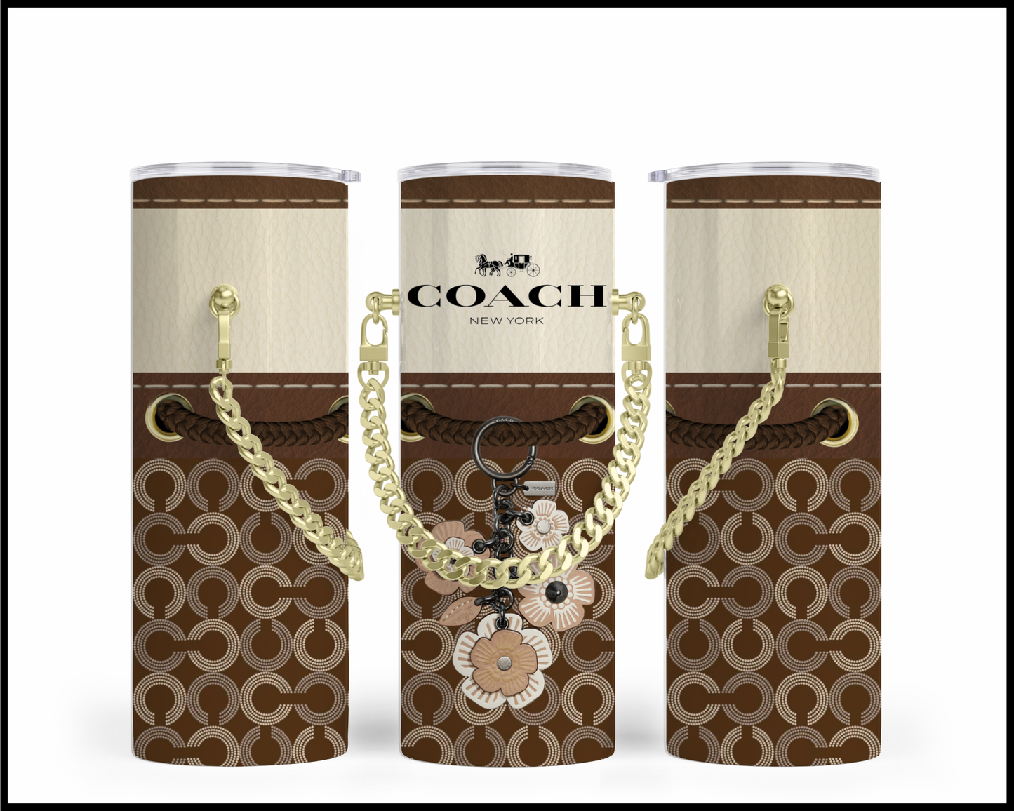 Designer Handbag Inspired Chain Tumbler (063)