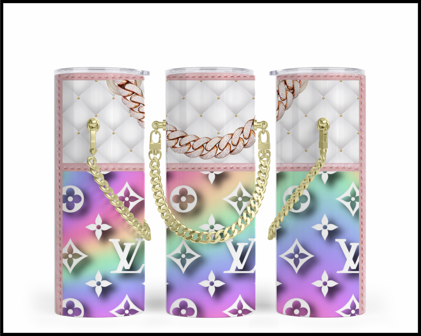 Designer Handbag Inspired Chain Tumbler (003)