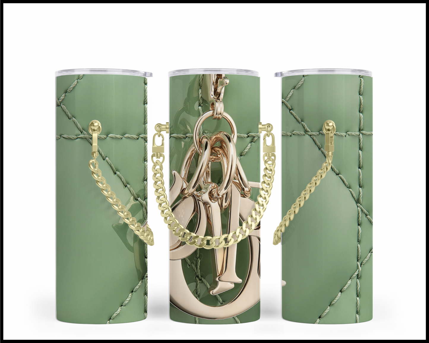 Designer Handbag Inspired Chain Tumbler (029)