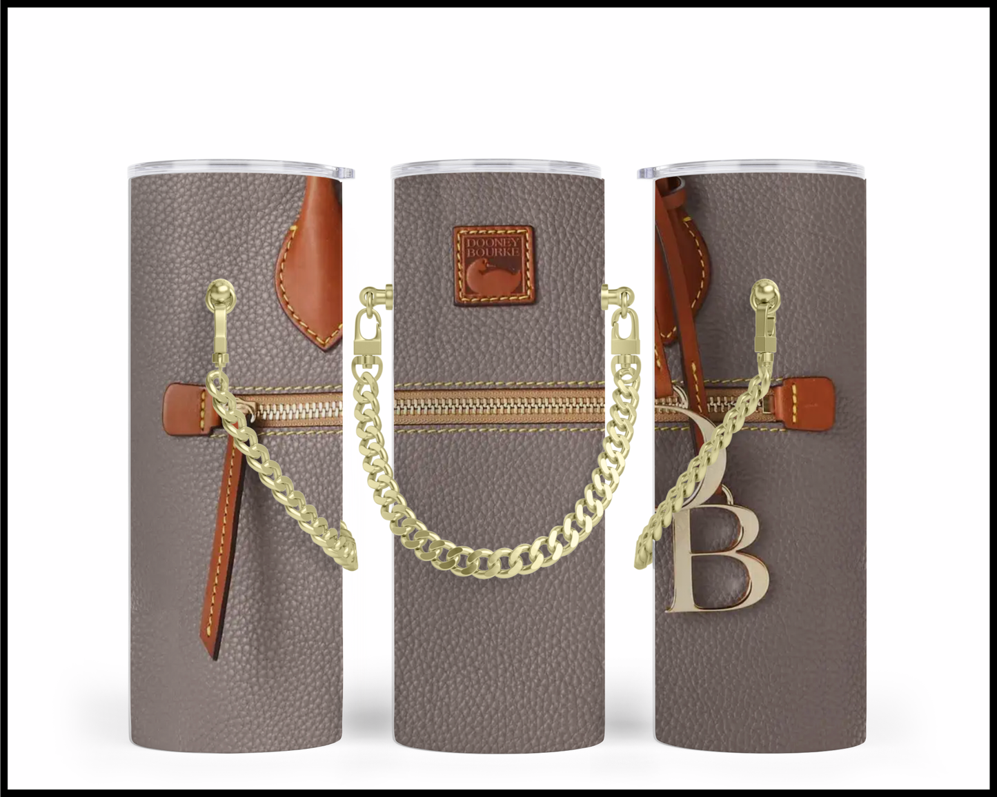 Designer Handbag Inspired Chain Tumbler (003)