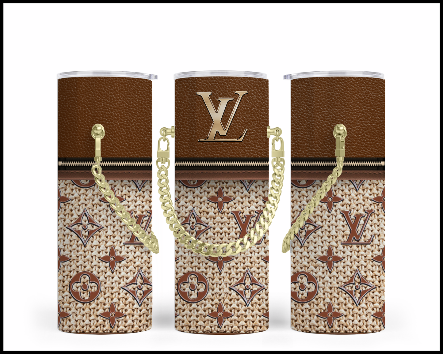 Designer Handbag Inspired Chain Tumbler (013)