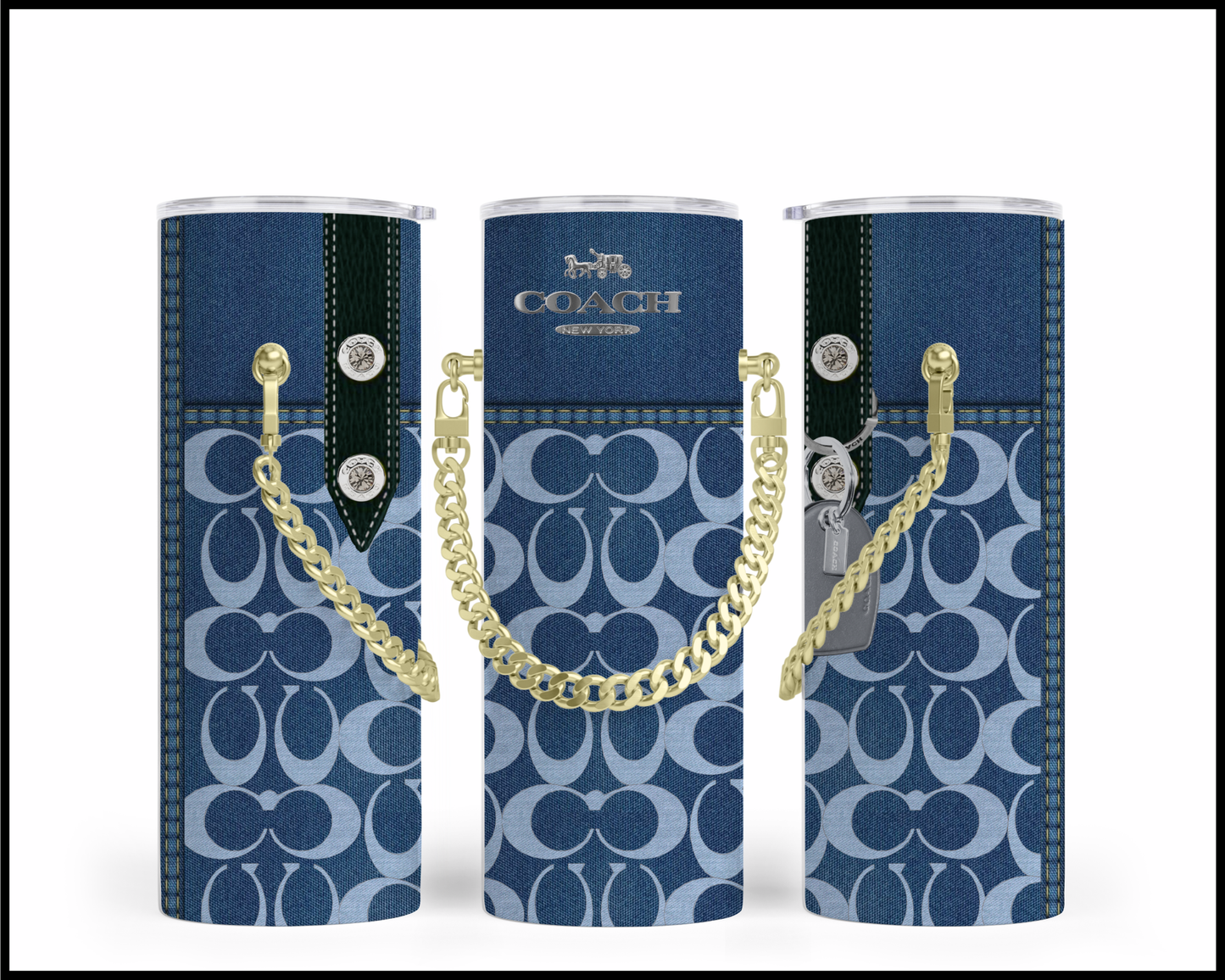 Designer Handbag Inspired Chain Tumbler (047)