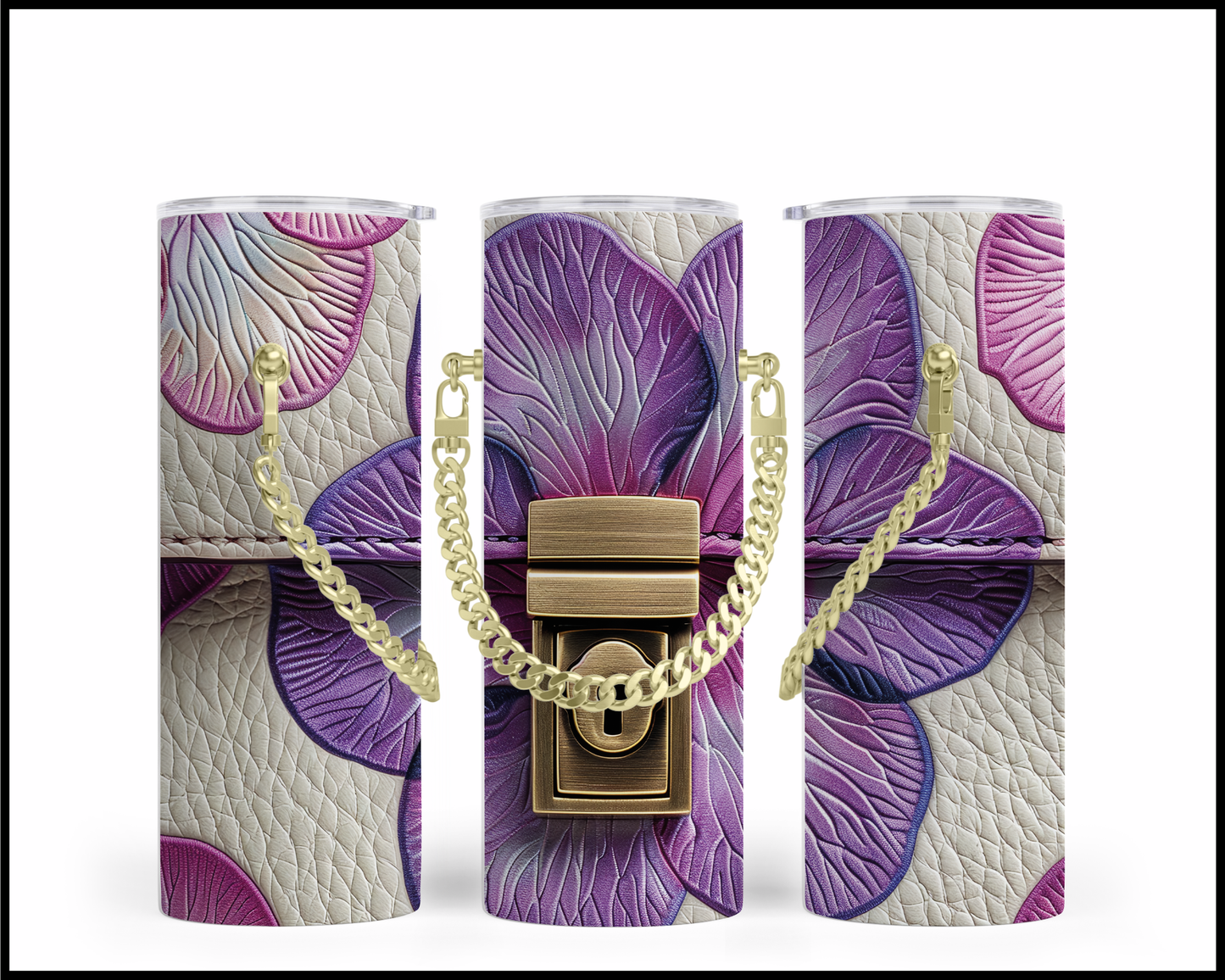 Designer Handbag Inspired Chain Tumbler (088)