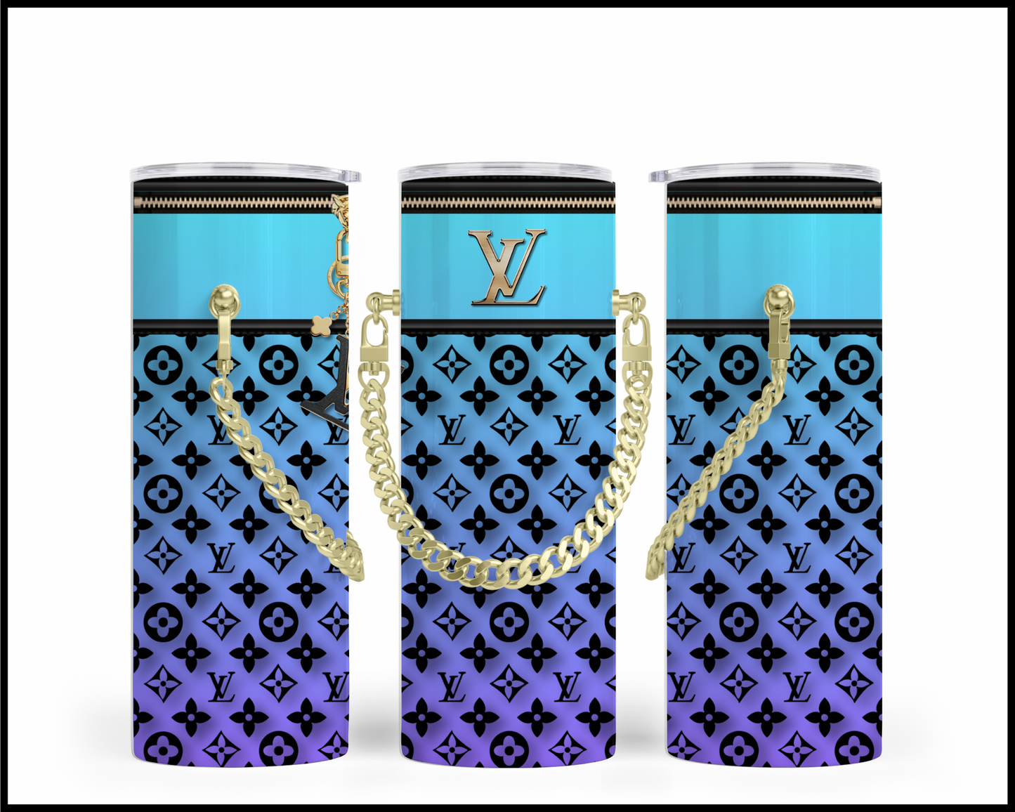 Designer Handbag Inspired Chain Tumbler (044)