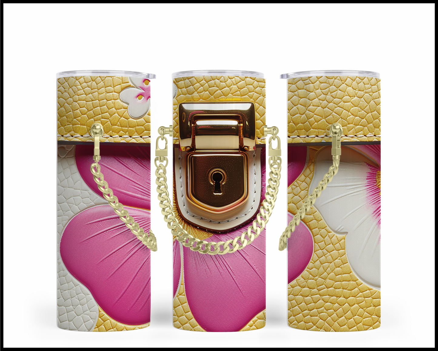 Designer Handbag Inspired Chain Tumbler (029)