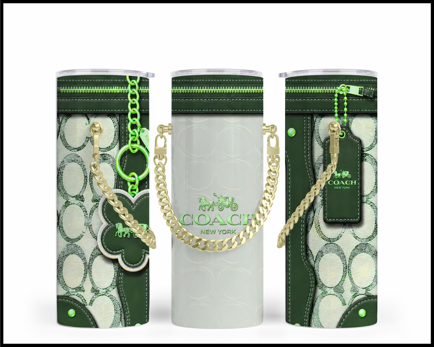 Designer Handbag Inspired Chain Tumbler (318)