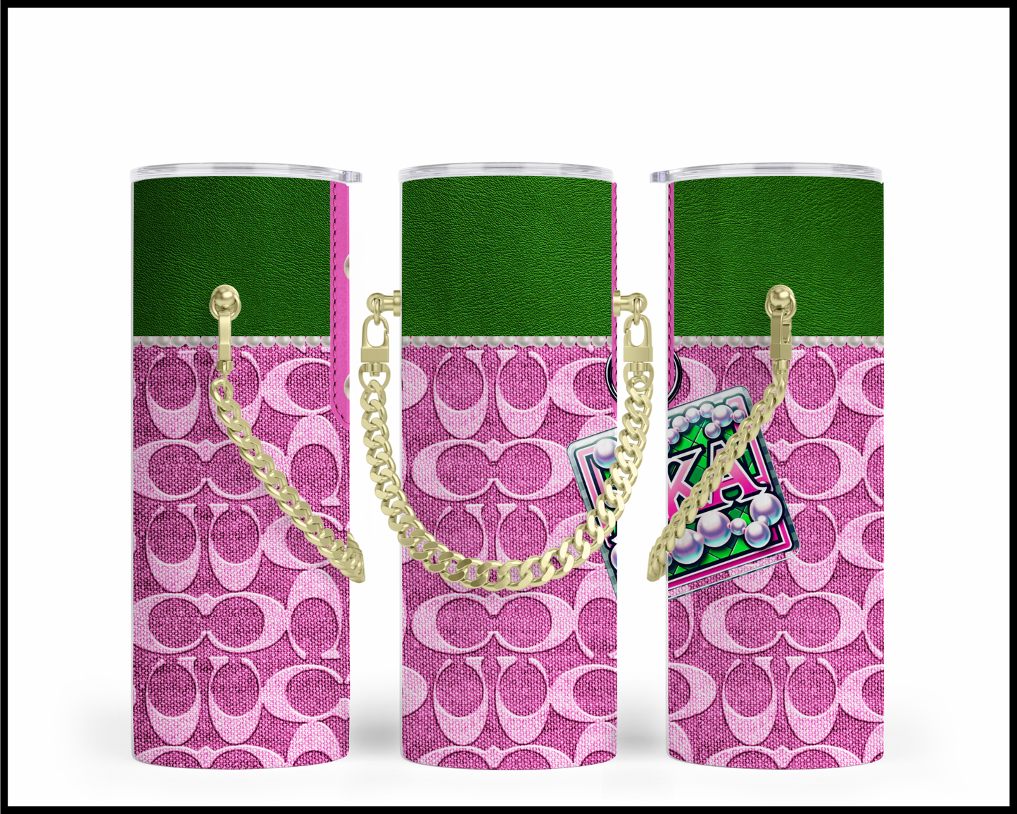 Designer Handbag Inspired Chain Tumbler (003)