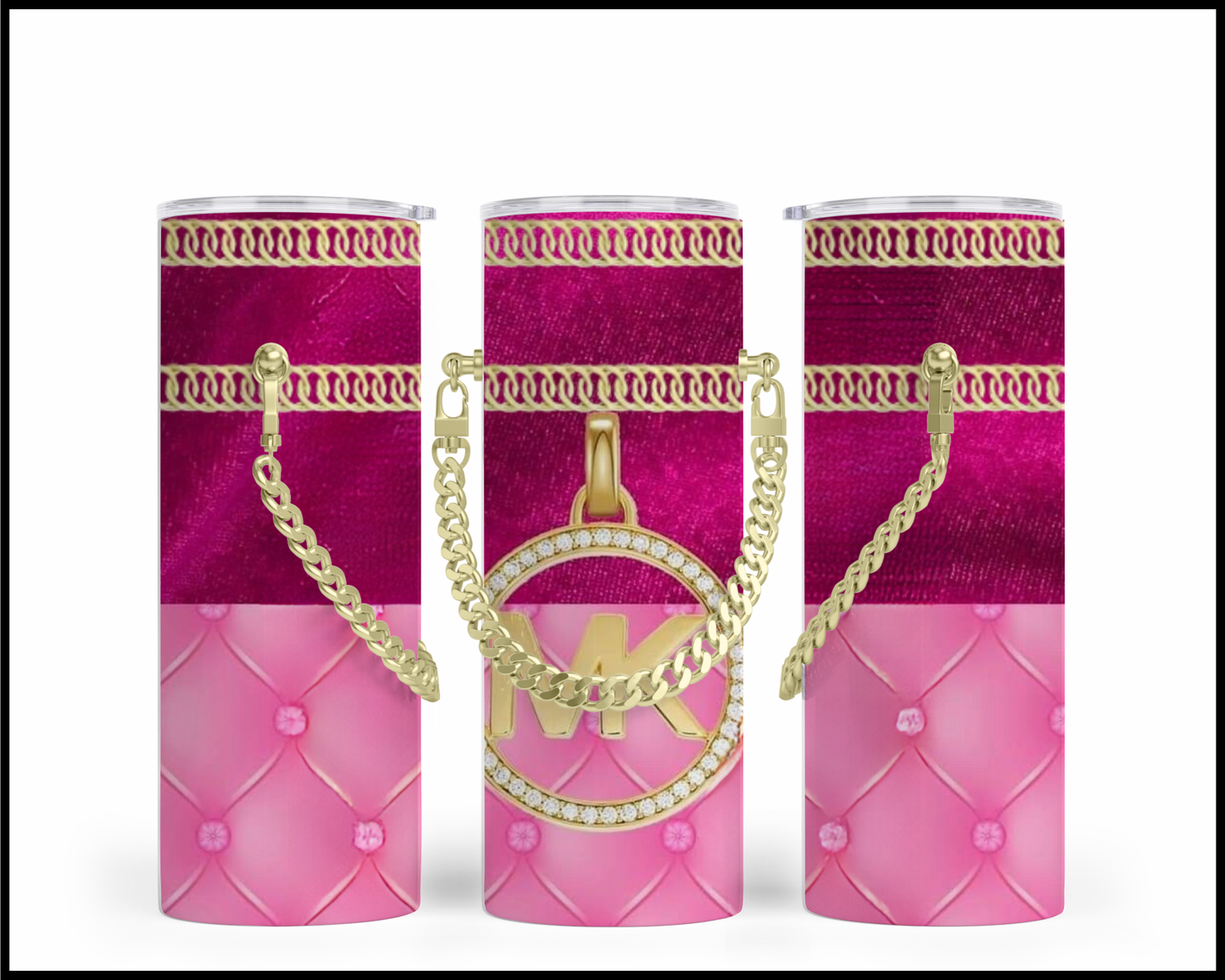 Designer Handbag Inspired Chain Tumbler (019)