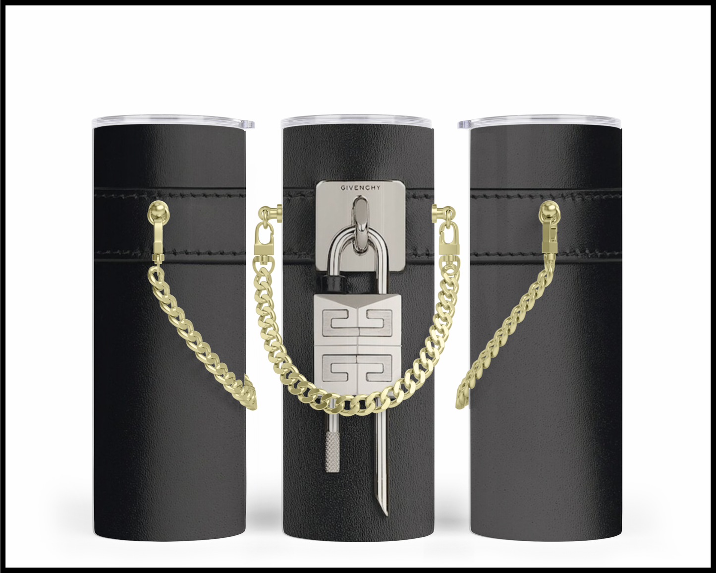 Designer Handbag Inspired Chain Tumbler (004)