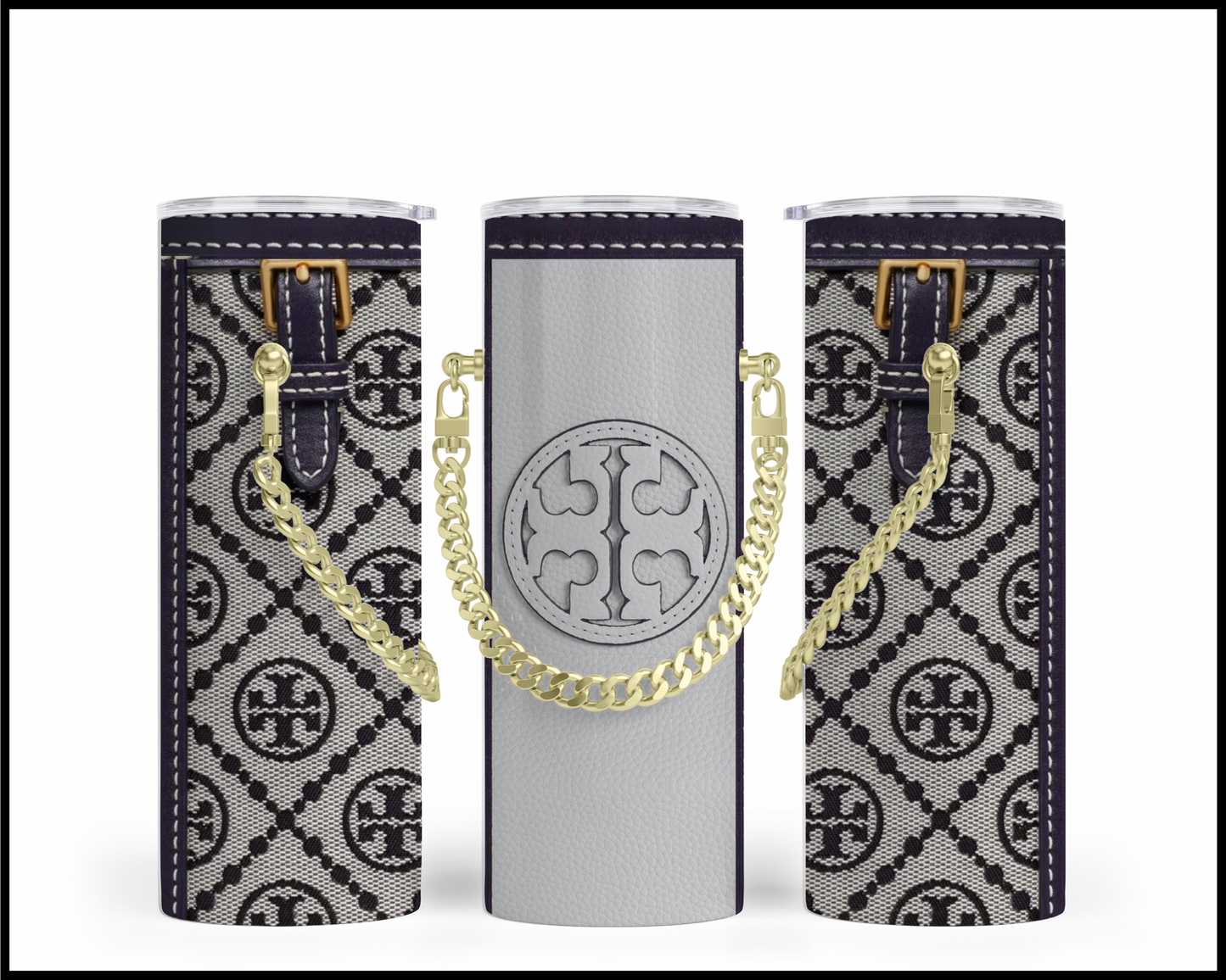 Designer Handbag Inspired Chain Tumbler (004)