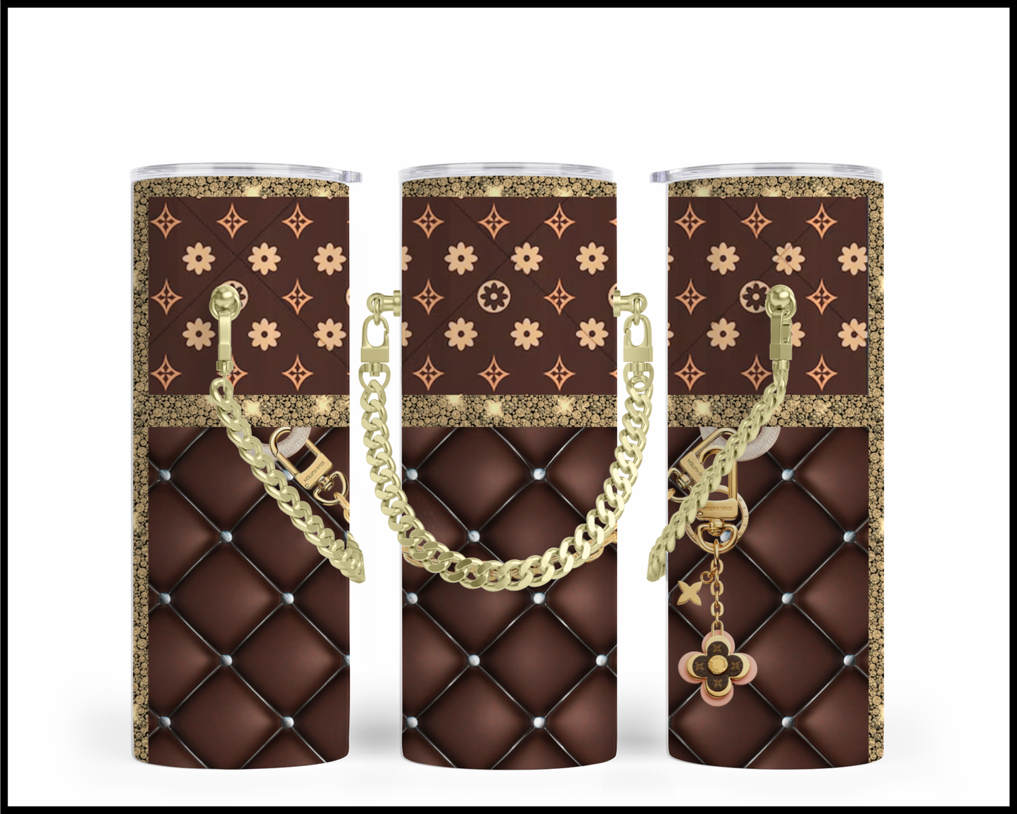 Designer Handbag Inspired Chain Tumbler (031)