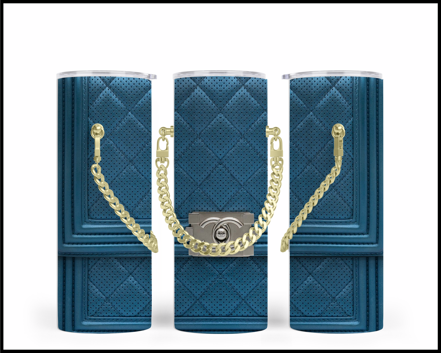 Designer Handbag Inspired Chain Tumbler (004)