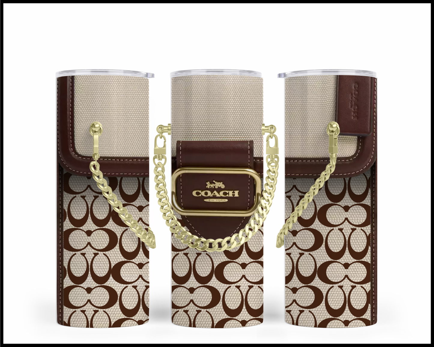 Designer Handbag Inspired Chain Tumbler (048)