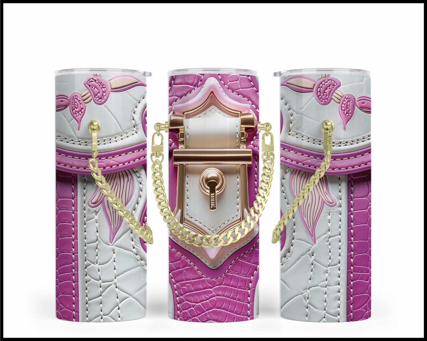 Designer Handbag Inspired Chain Tumbler (047)