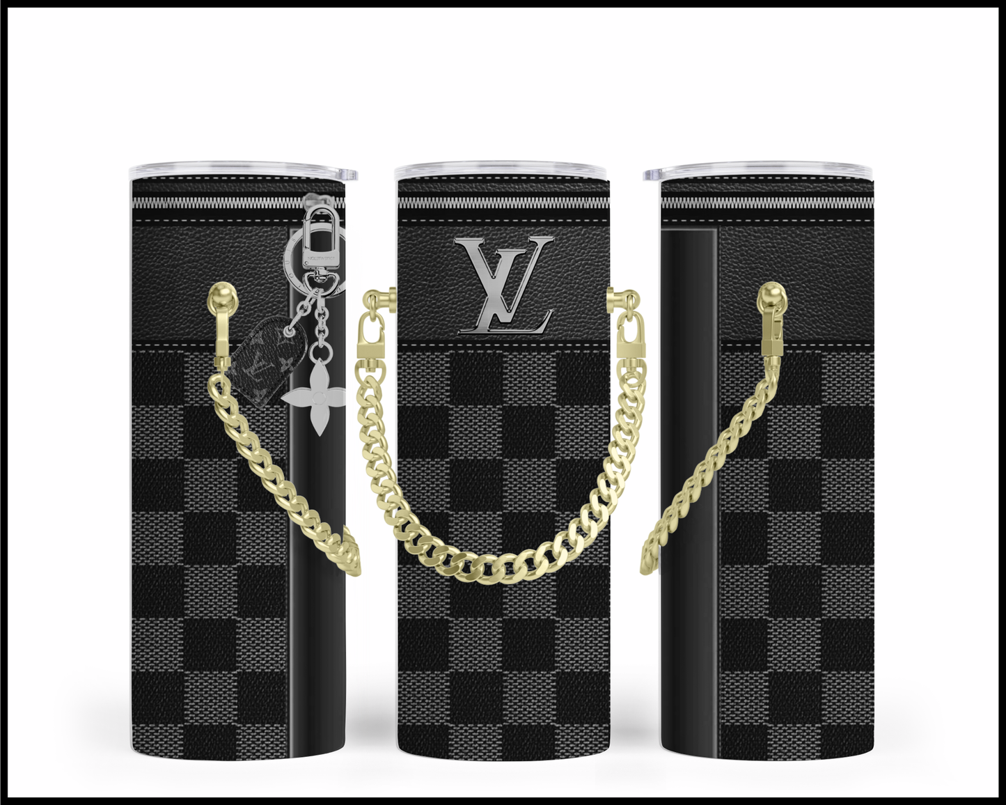 Designer Handbag Inspired Chain Tumbler (006)