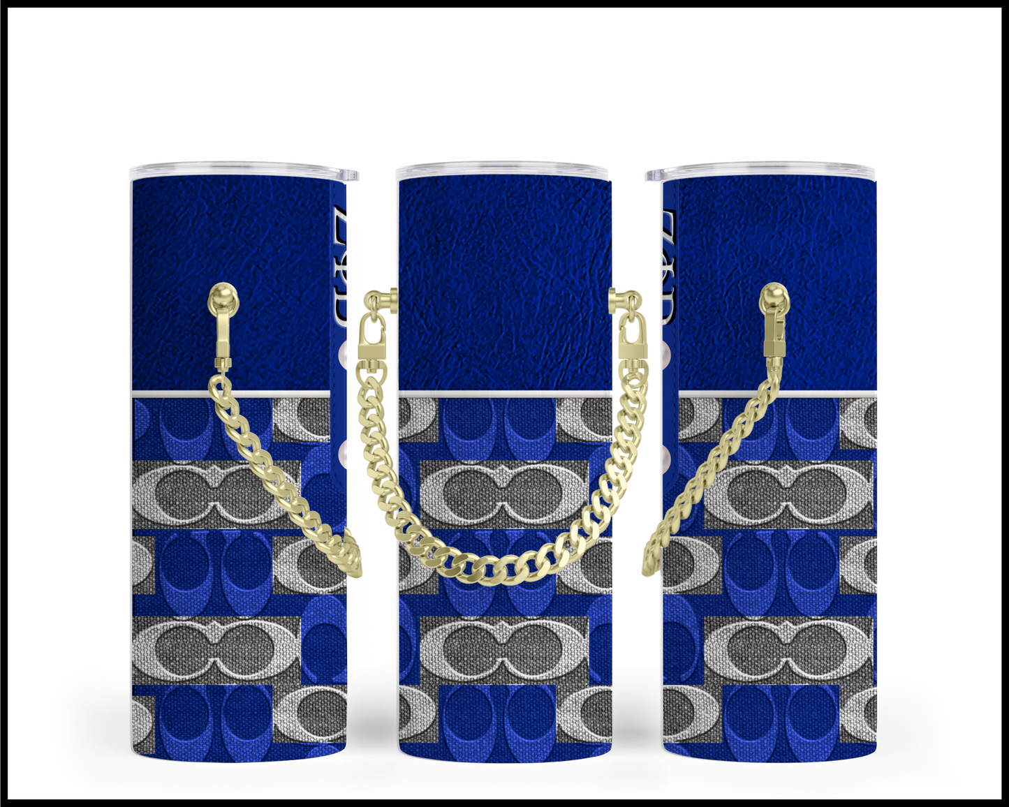 Designer Handbag Inspired Chain Tumbler (015)