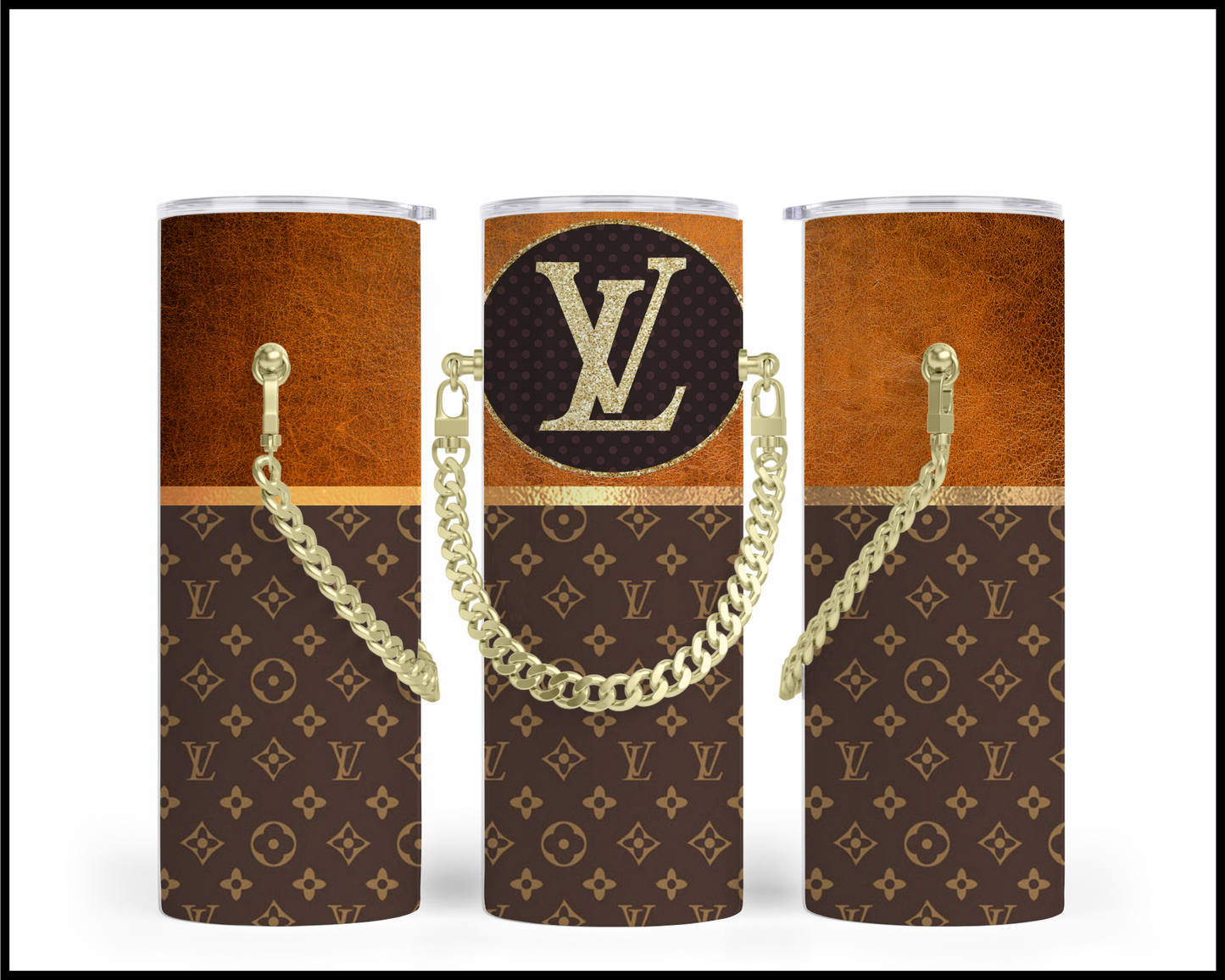 Designer Handbag Inspired Chain Tumbler (049)