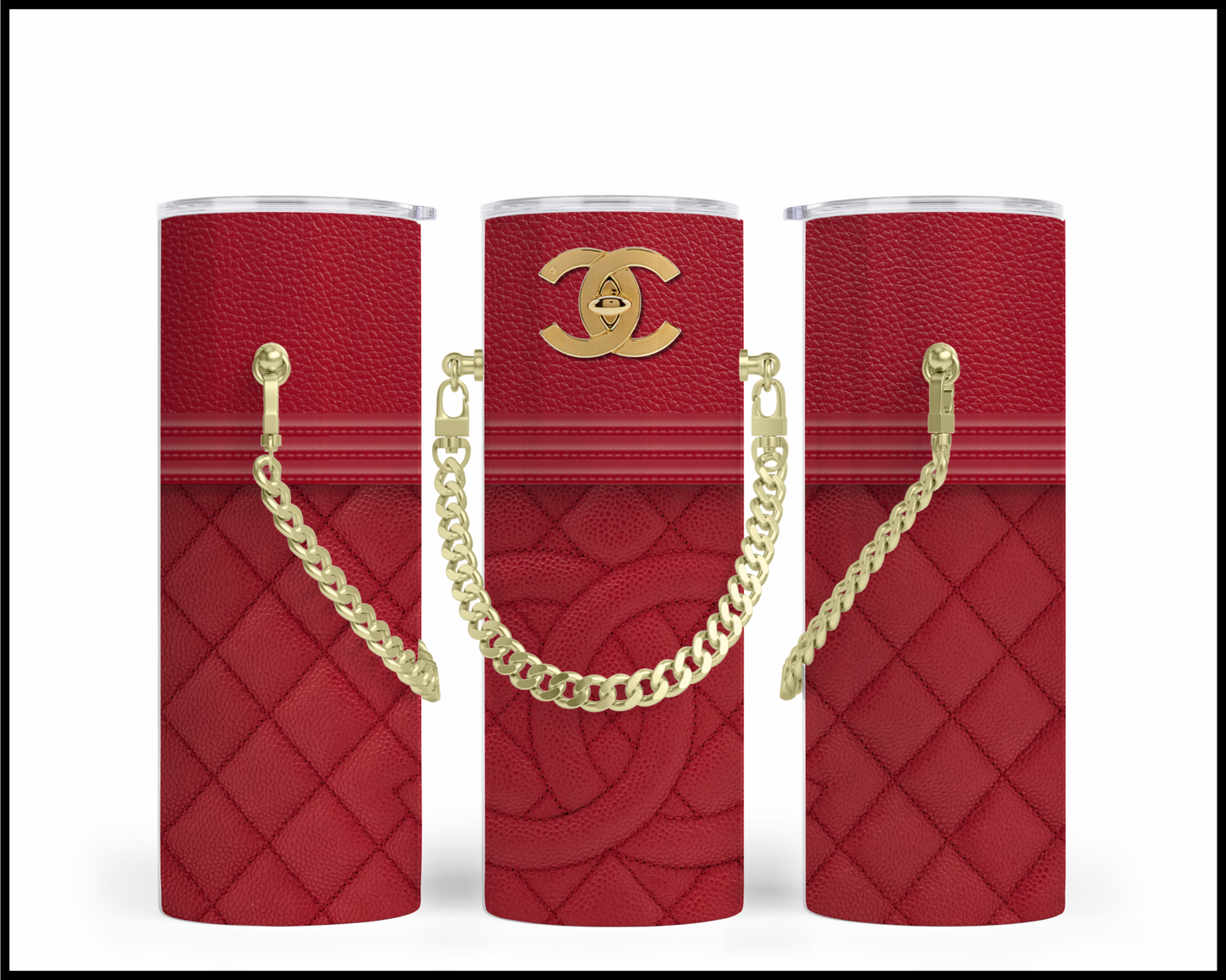 Designer Handbag Inspired Chain Tumbler (005)