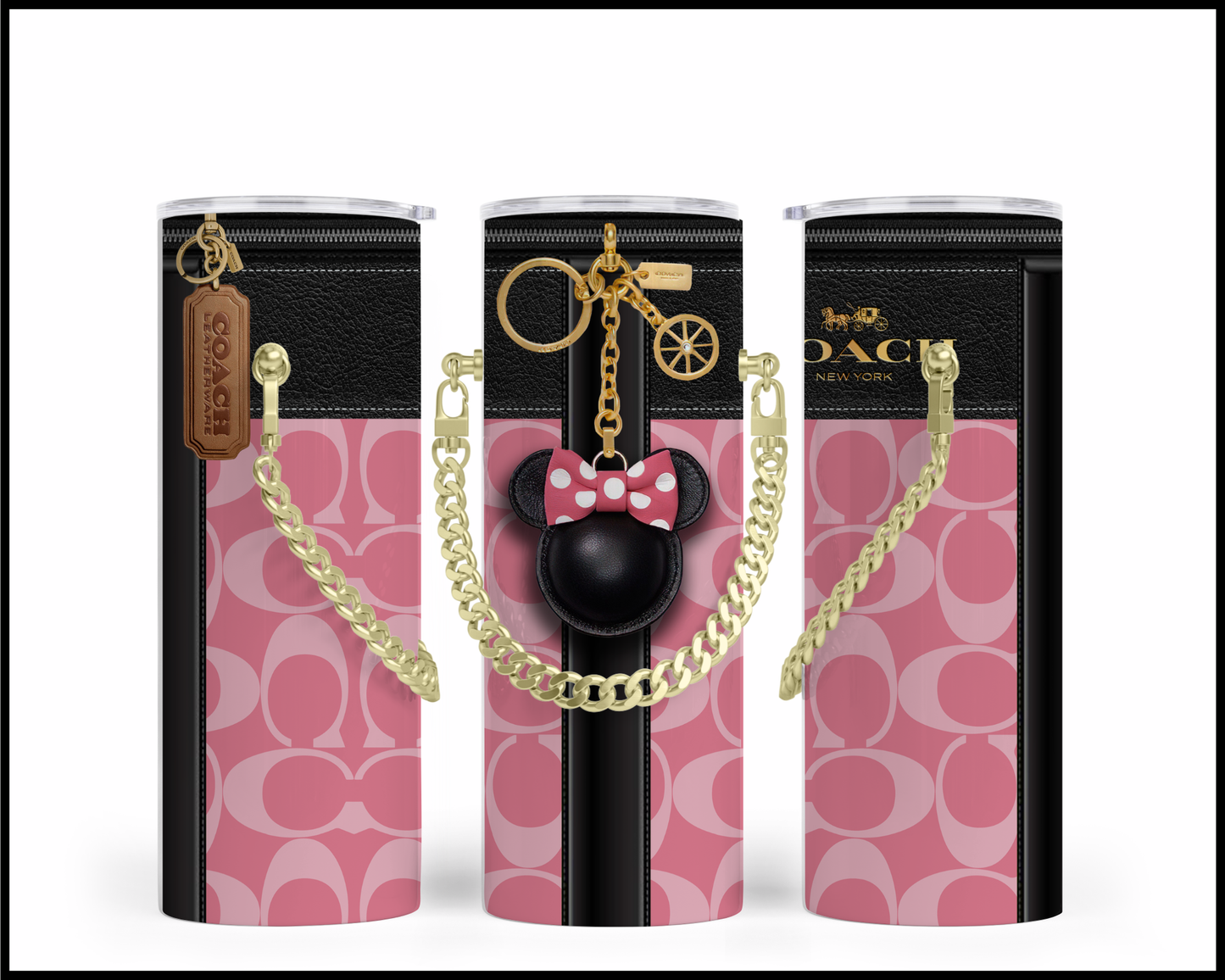 Designer Handbag Inspired Chain Tumbler (007)