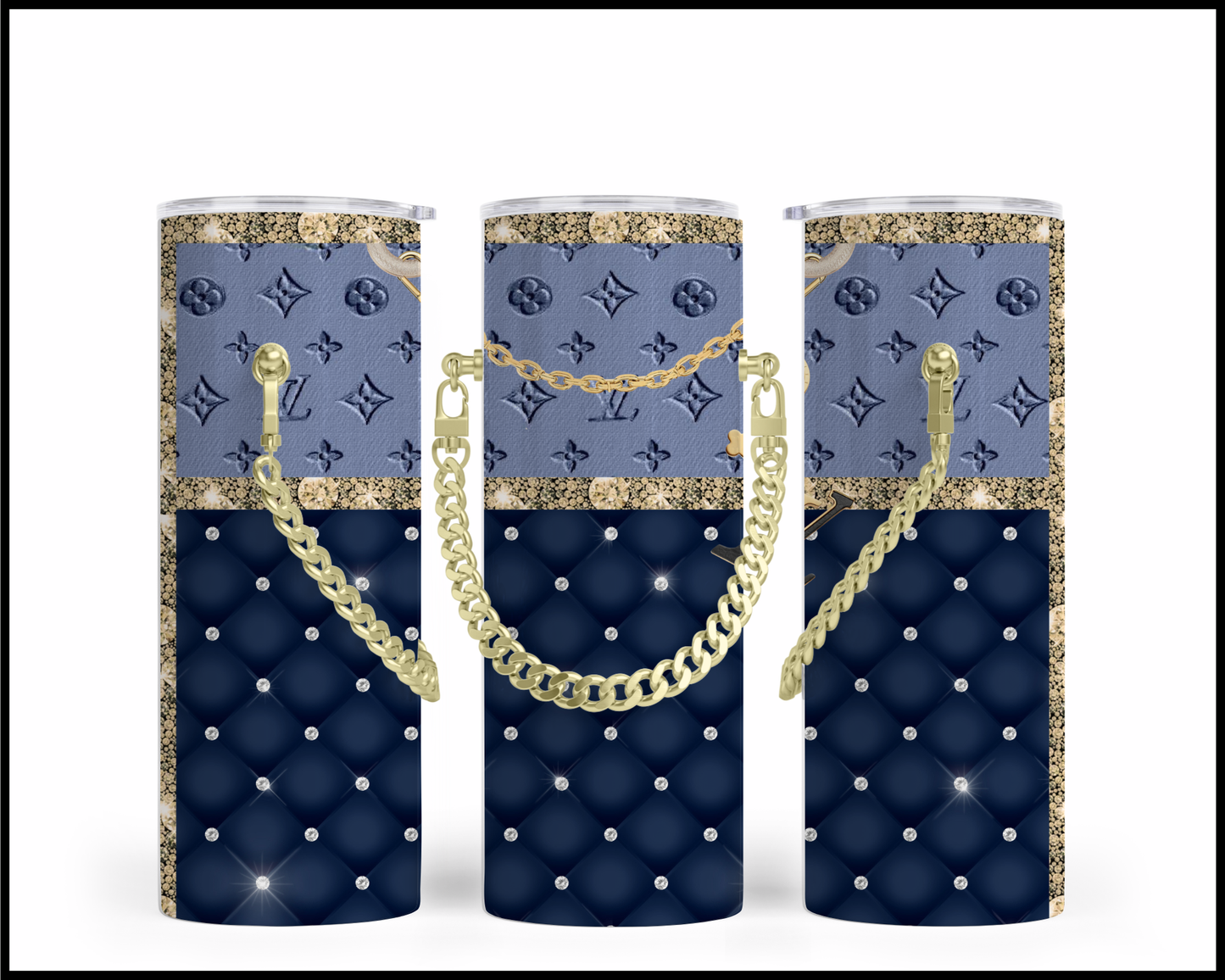 Designer Handbag Inspired Chain Tumbler (033)