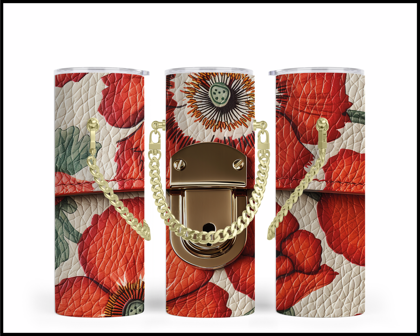 Designer Handbag Inspired Chain Tumbler (032)