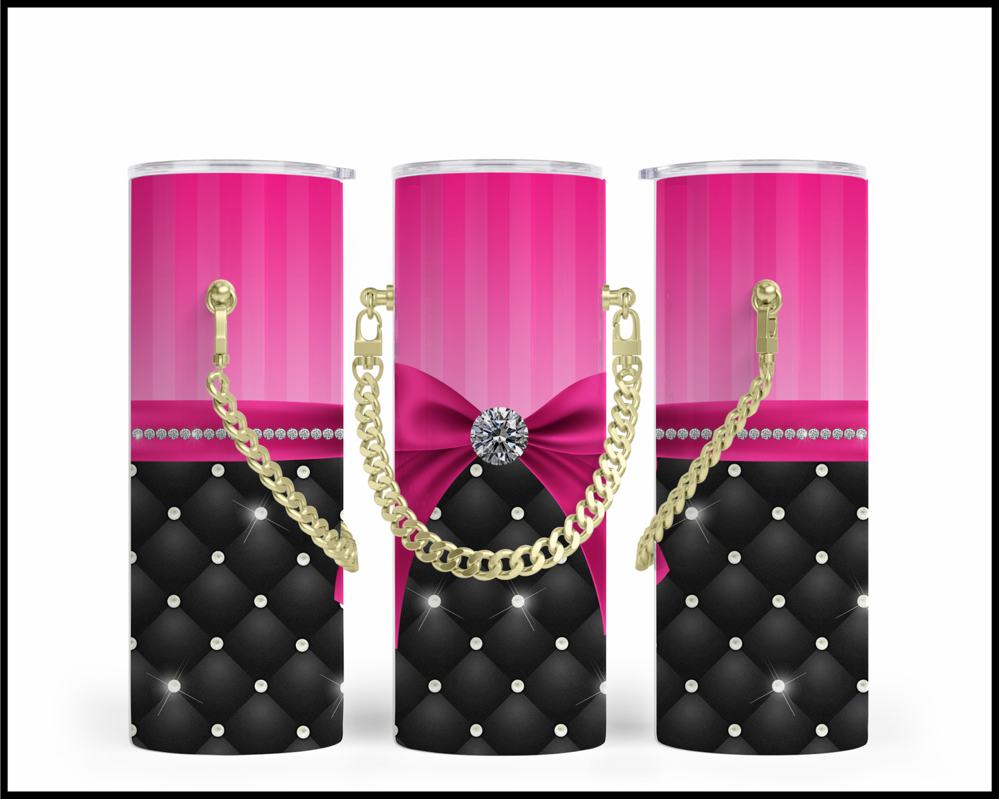 Designer Handbag Inspired Chain Tumbler (013)