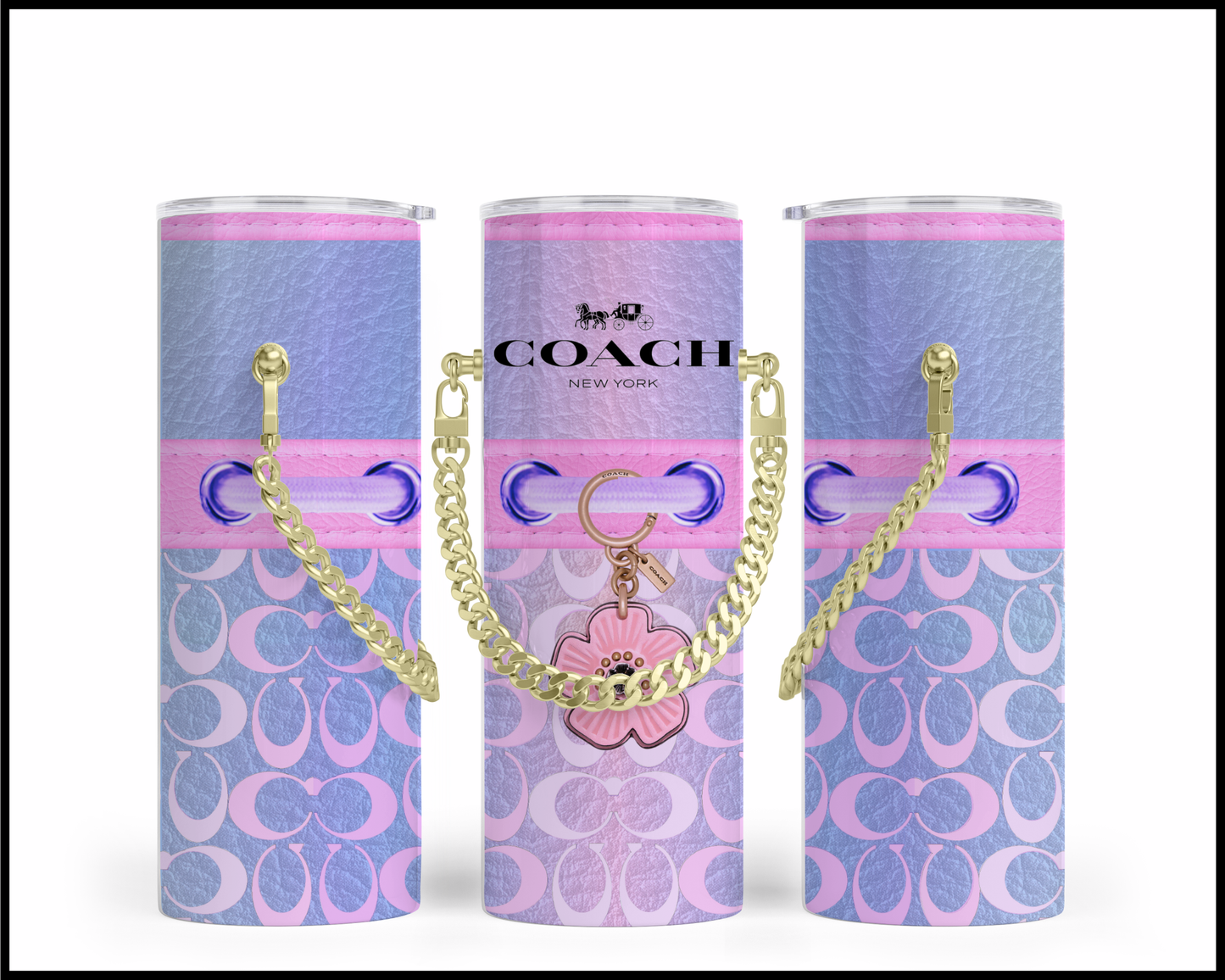 Designer Handbag Inspired Chain Tumbler (050)