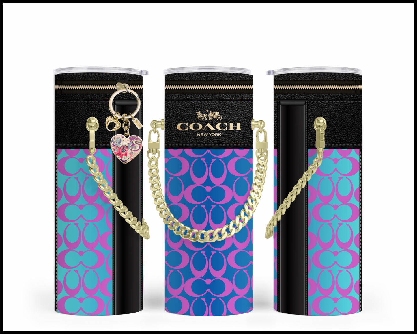 Designer Handbag Inspired Chain Tumbler (061)
