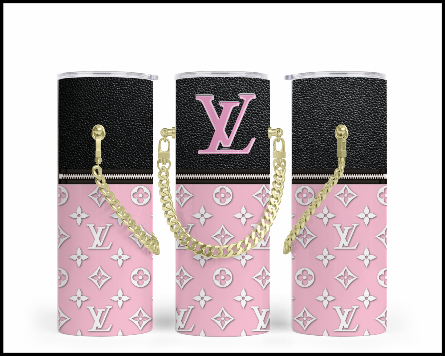Designer Handbag Inspired Chain Tumbler (007)