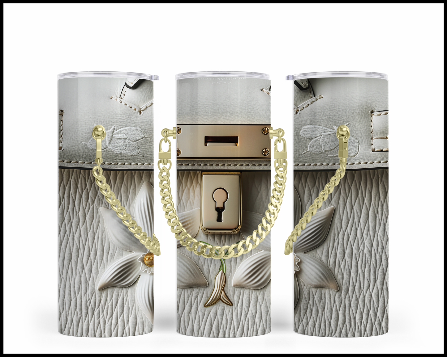Designer Handbag Inspired Chain Tumbler (020)