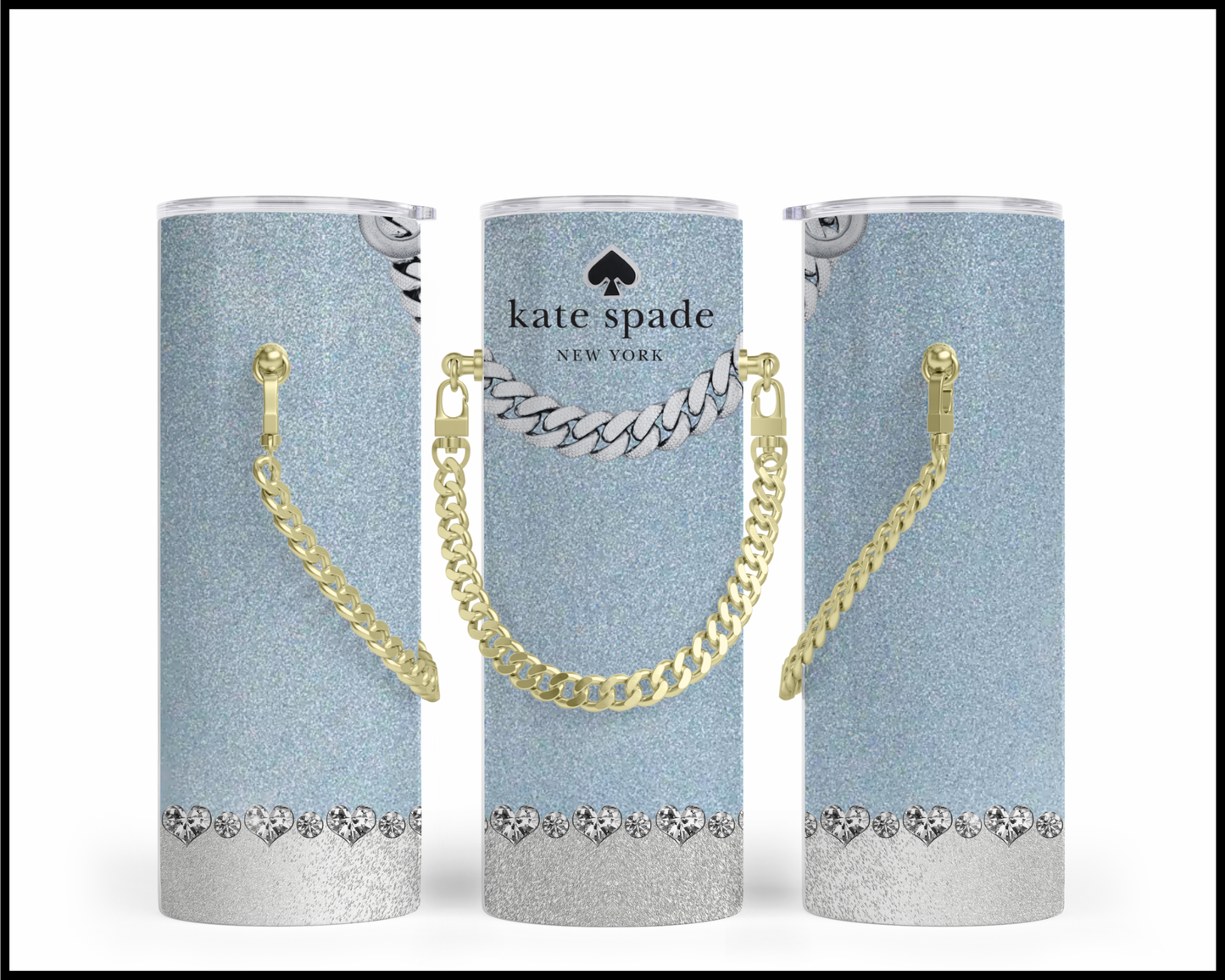 Designer Handbag Inspired Chain Tumbler (007)
