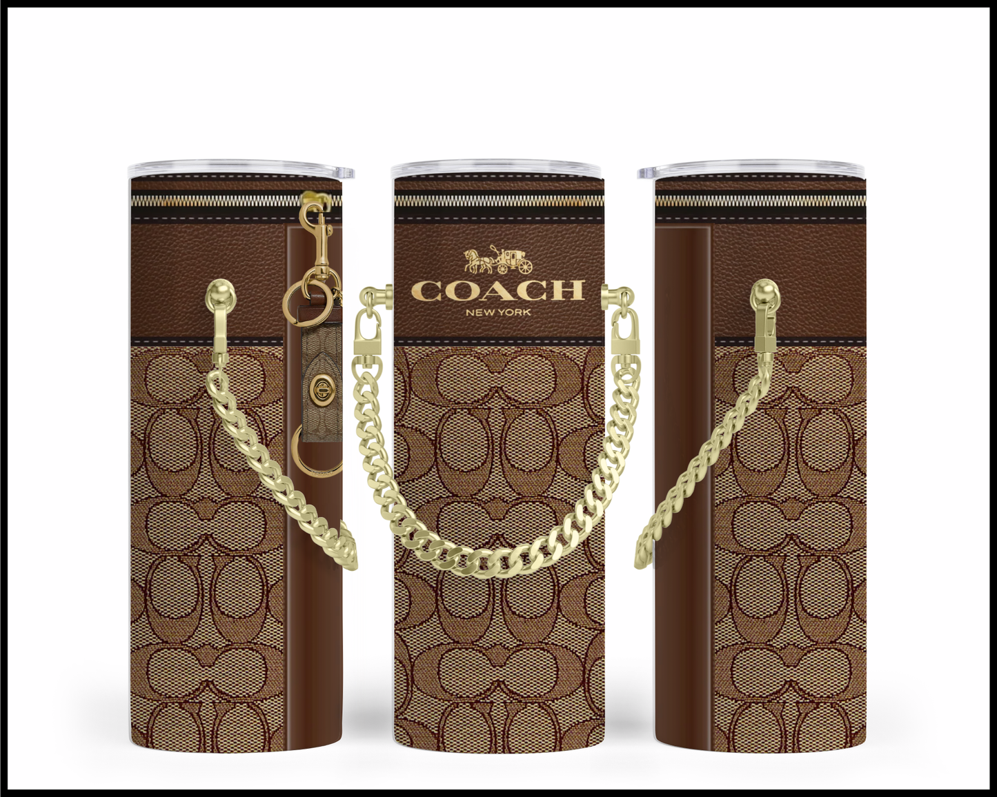 Designer Handbag Inspired Chain Tumbler (051)