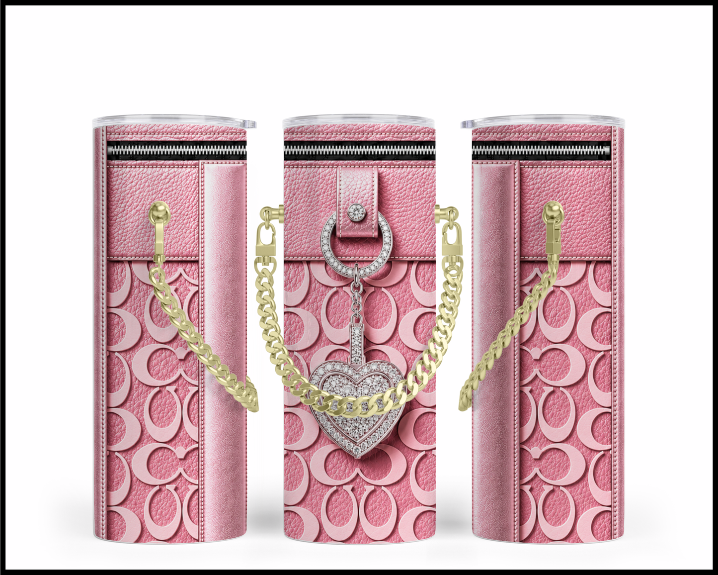Designer Handbag Inspired Chain Tumbler (311)