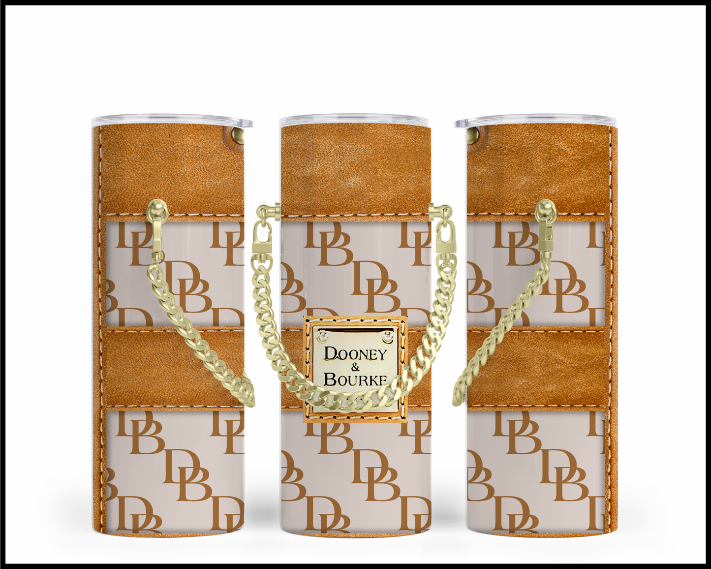 Designer Handbag Inspired Chain Tumbler (008)
