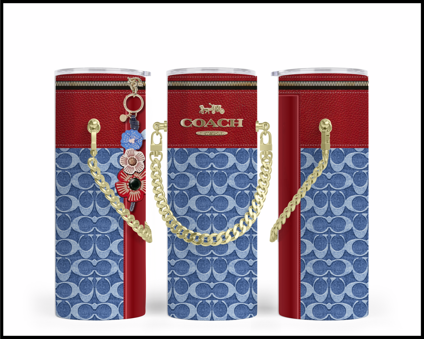 Designer Handbag Inspired Chain Tumbler (052)