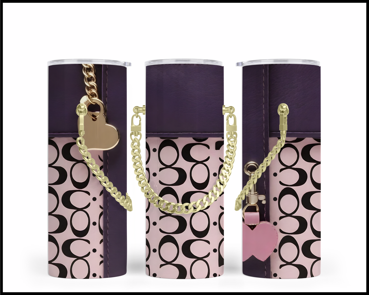 Designer Handbag Inspired Chain Tumbler (023)