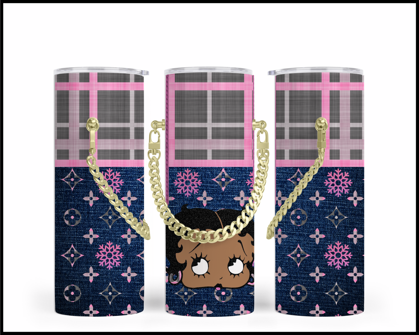 Designer Handbag Inspired Chain Tumbler (035)