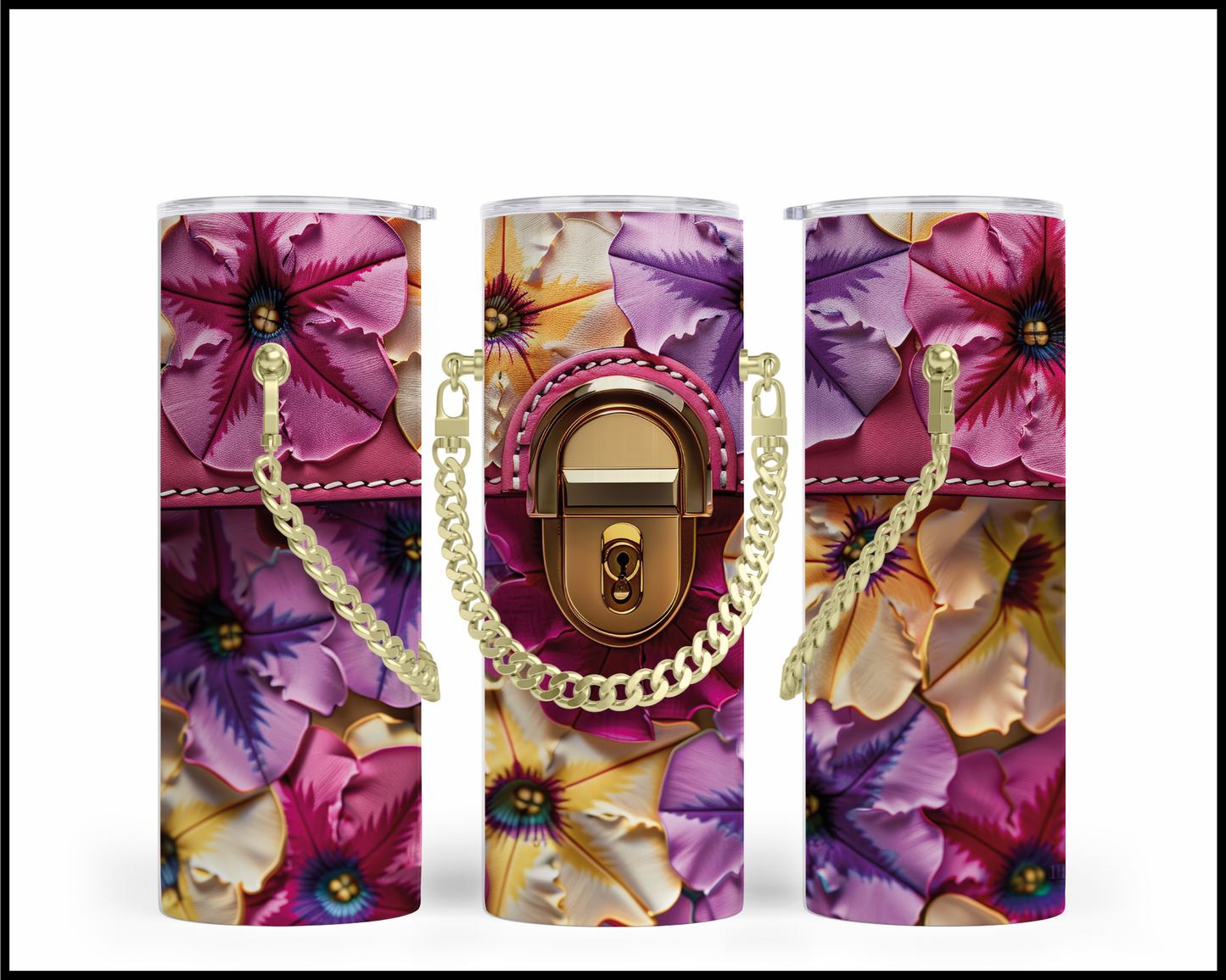 Designer Handbag Inspired Chain Tumbler (036)