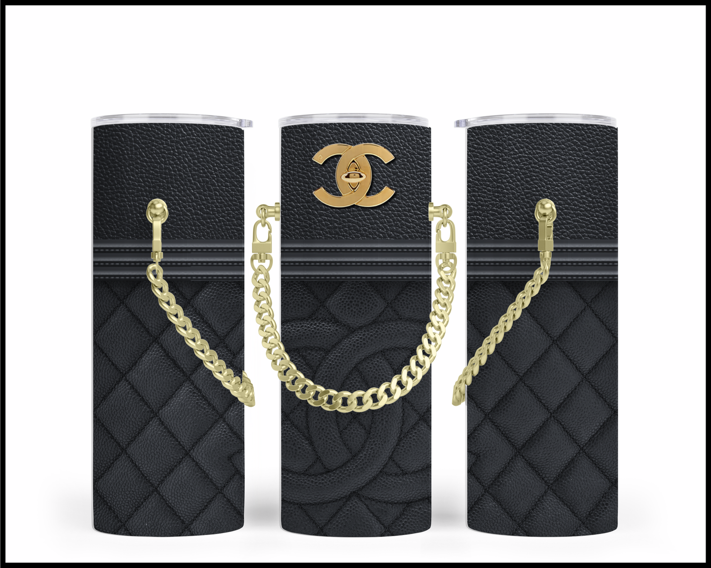 Designer Handbag Inspired Chain Tumbler (008)
