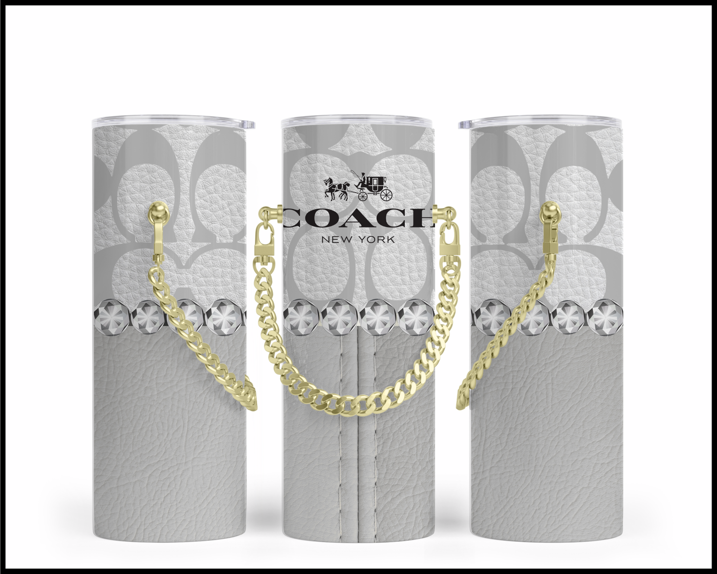 Designer Handbag Inspired Chain Tumbler (009)
