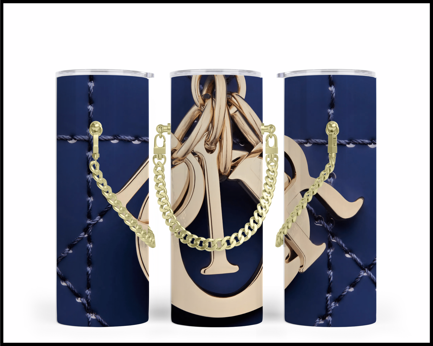 Designer Handbag Inspired Chain Tumbler (002)