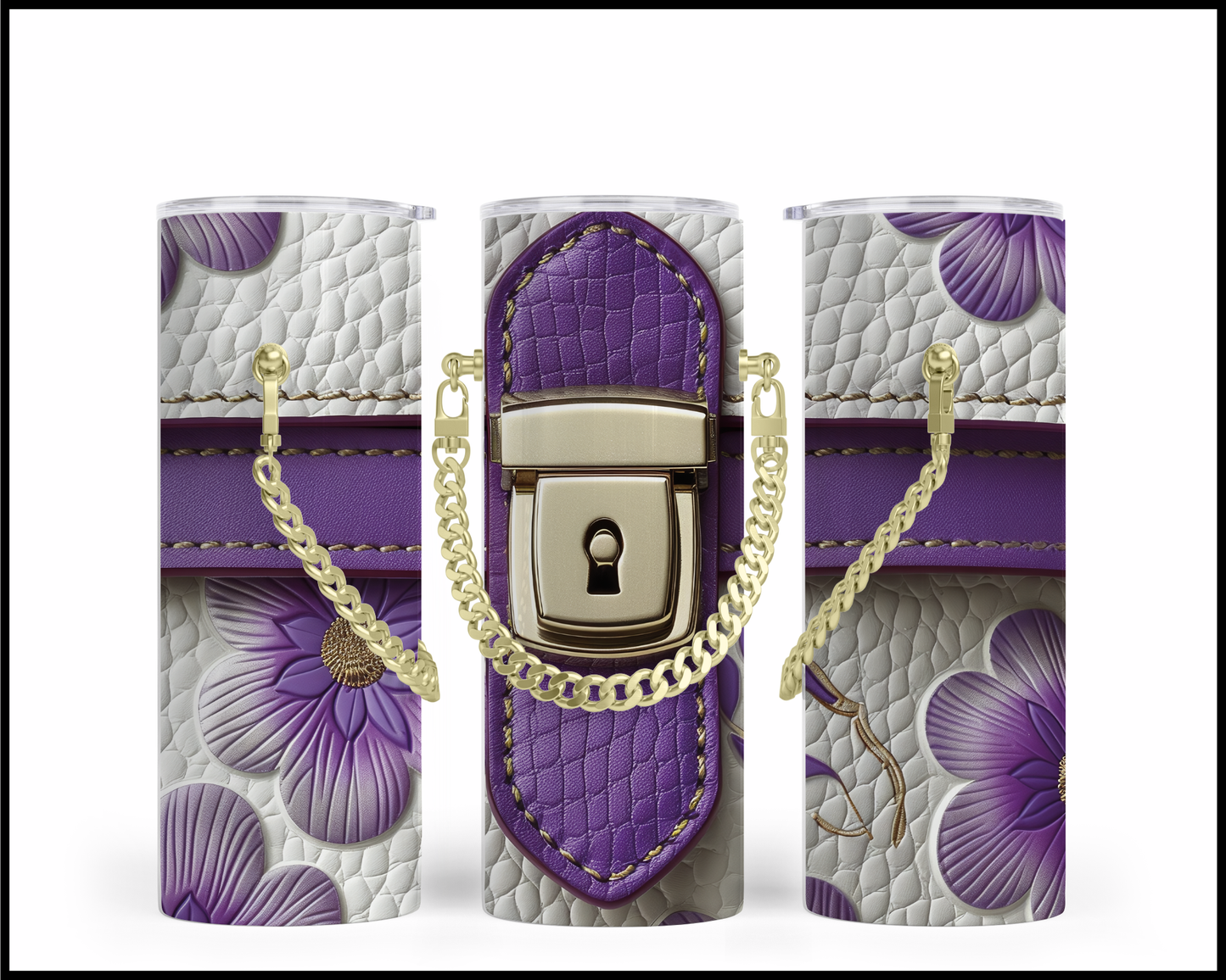 Designer Handbag Inspired Chain Tumbler (068)