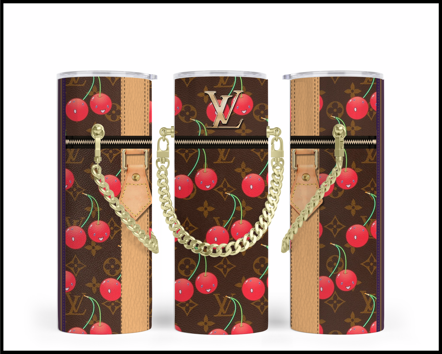Designer Handbag Inspired Chain Tumbler (010)