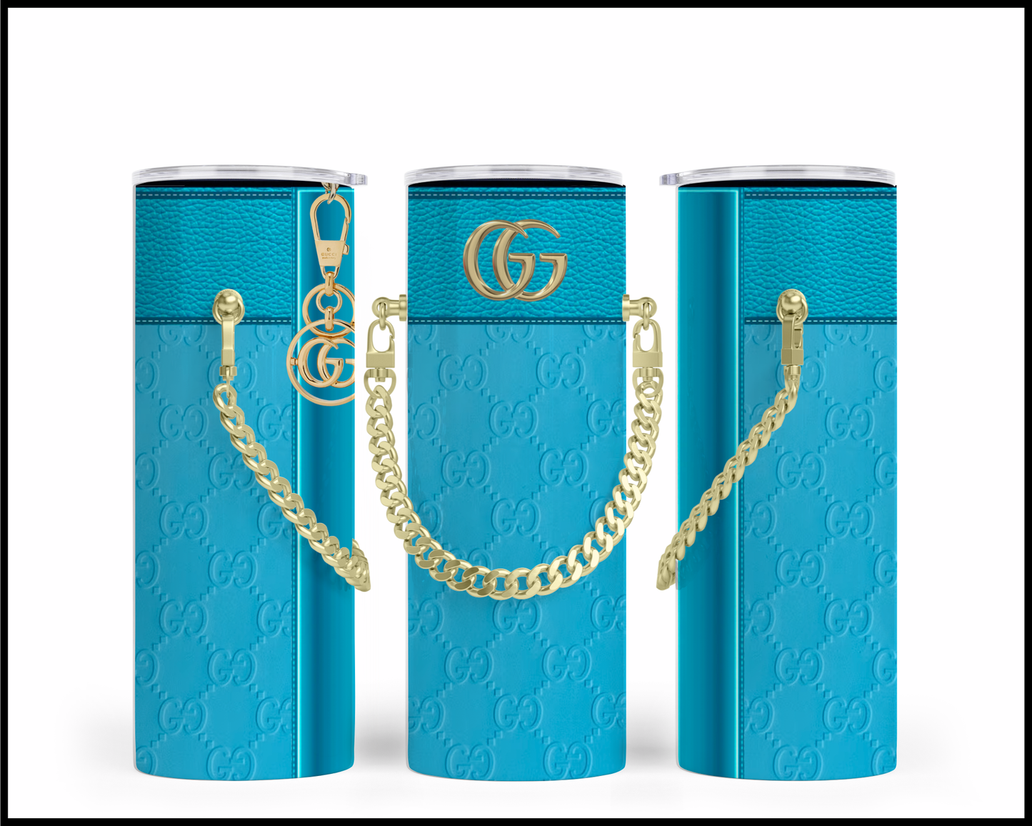 Designer Handbag Inspired Chain Tumbler (009)