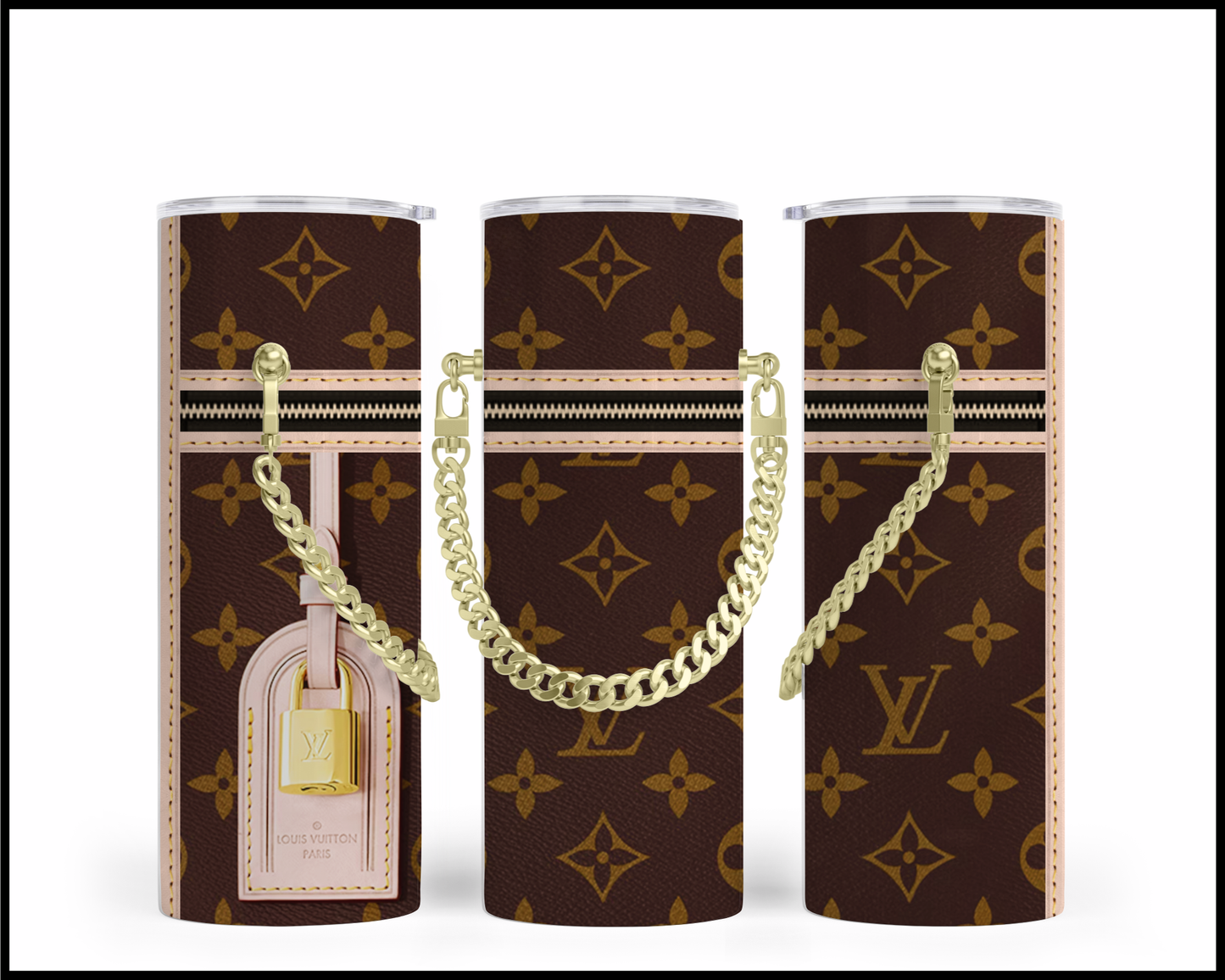 Designer Handbag Inspired Chain Tumbler (012)