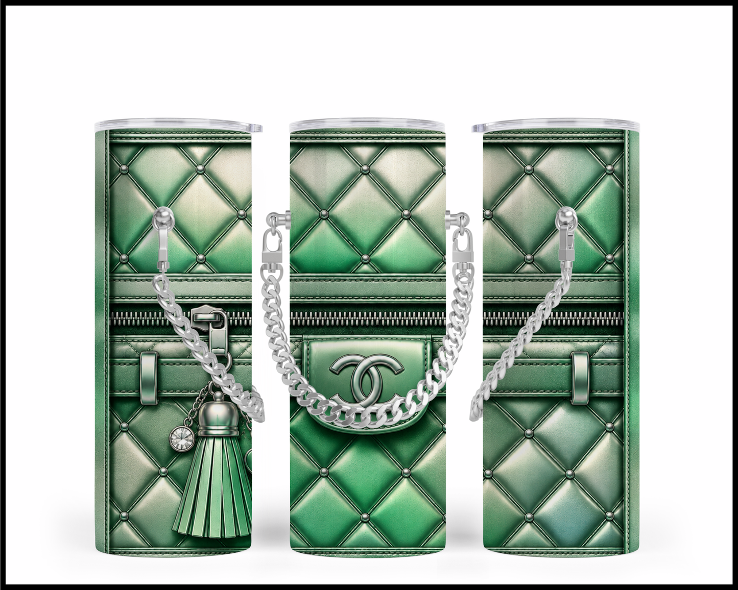 Designer Handbag Inspired Chain Tumbler (037)