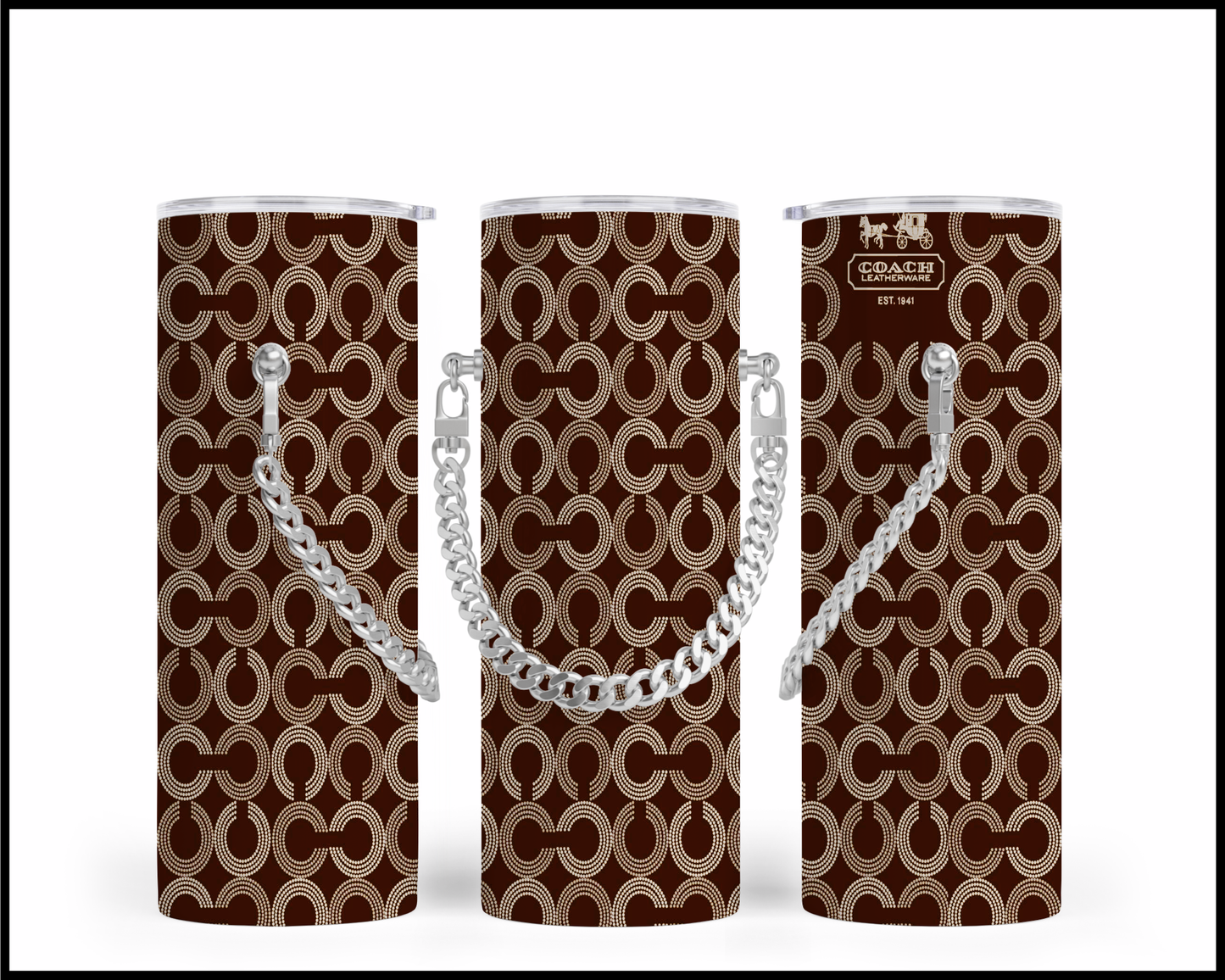 Designer Handbag Inspired Chain Tumbler (239)