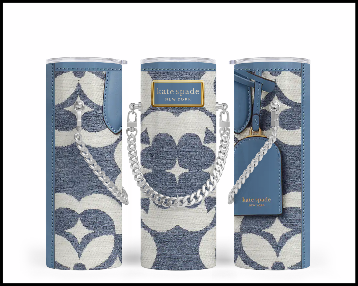 Designer Handbag Inspired Chain Tumbler (008)