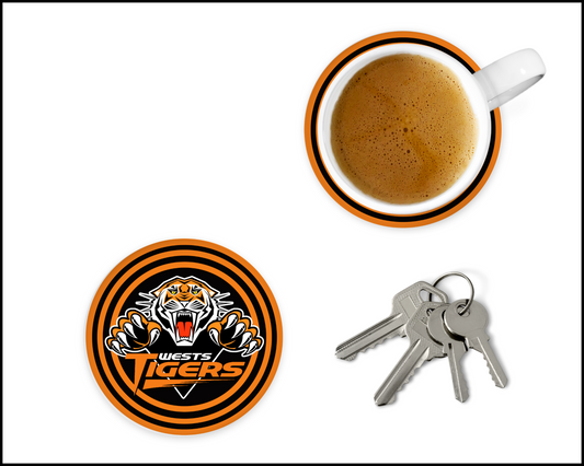 West Tigers Glass Coasters (003)
