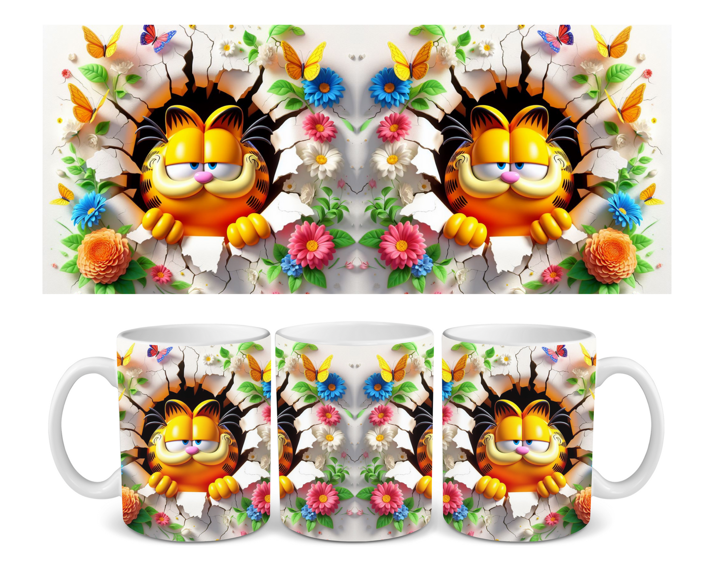 Garfield Wall Break Ceramic Mug
